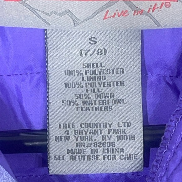 Free country hybrid puffer jacket down knit coat purple girls small 7/8 athletic - Picture 3 of 5